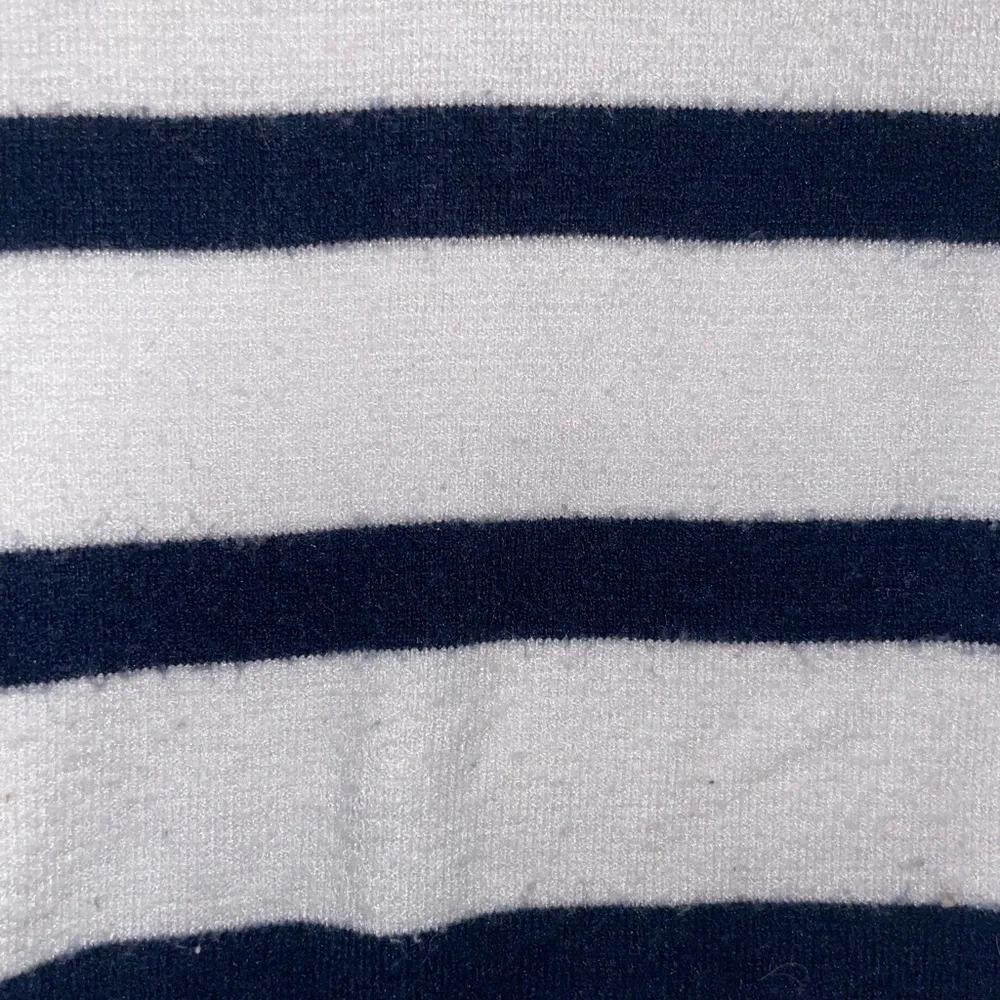 Cream Knit Sweater with Navy Stripes - Picture 4 of 4